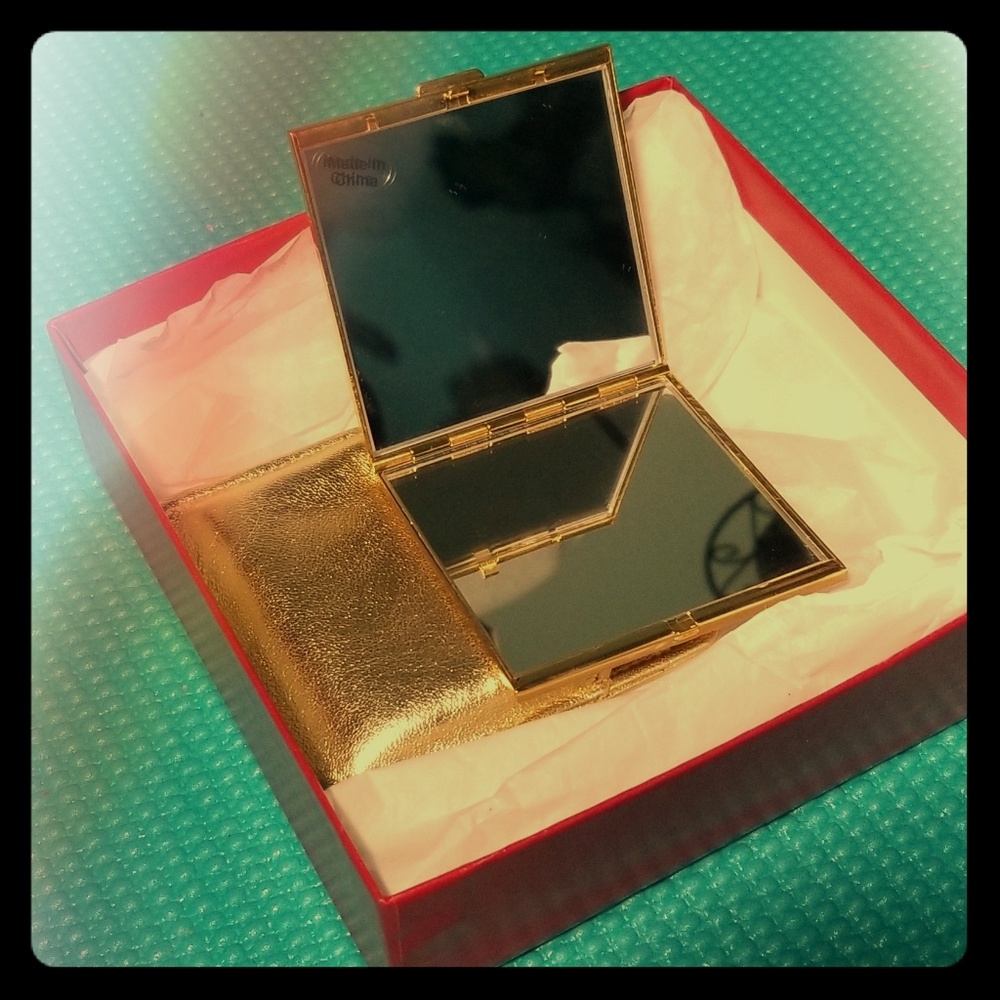 Vintage Neiman Marcus Golden Compact Mirror